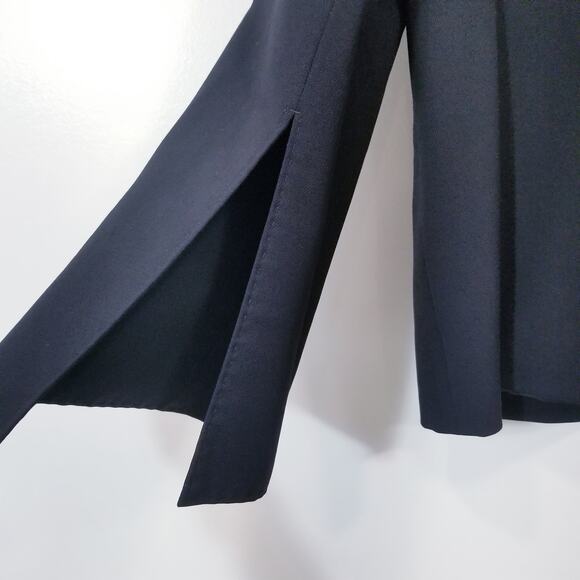 Rene Lezard Wool Black Blazer Slit Sleeve - Picture 3 of 10
